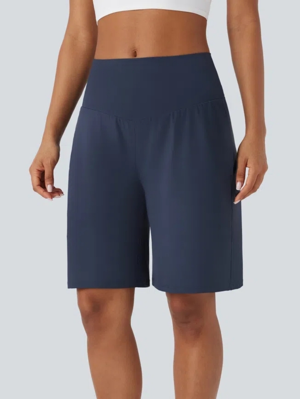 NEW Halara AirySoftlyZero™ Airy High Waisted Pockets Cool Touch Yoga Bermuda